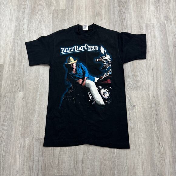 Vintage Billy Ray Cyrus Shirt Men's Medium Black 90s Soar Like Eagles Country